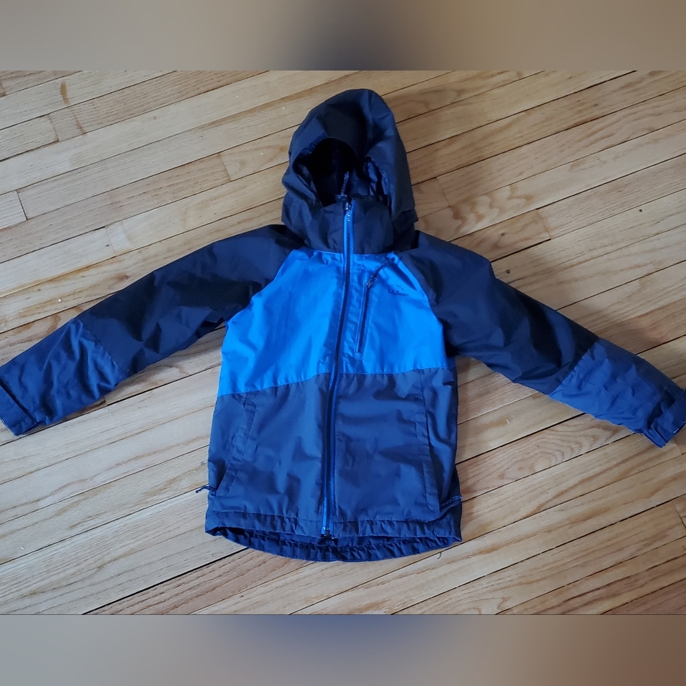 L.L Bean Kids' Fleece-Lined 3-in-1 Jacket Black/Deep Sapphire 6x/7